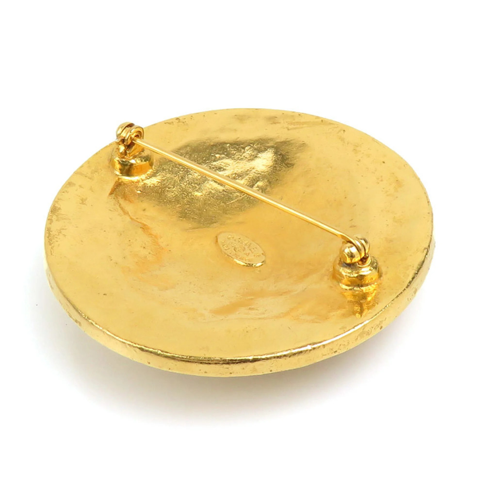 CHANEL Authentic Gold Logo Brooch - Picture 4 of 12